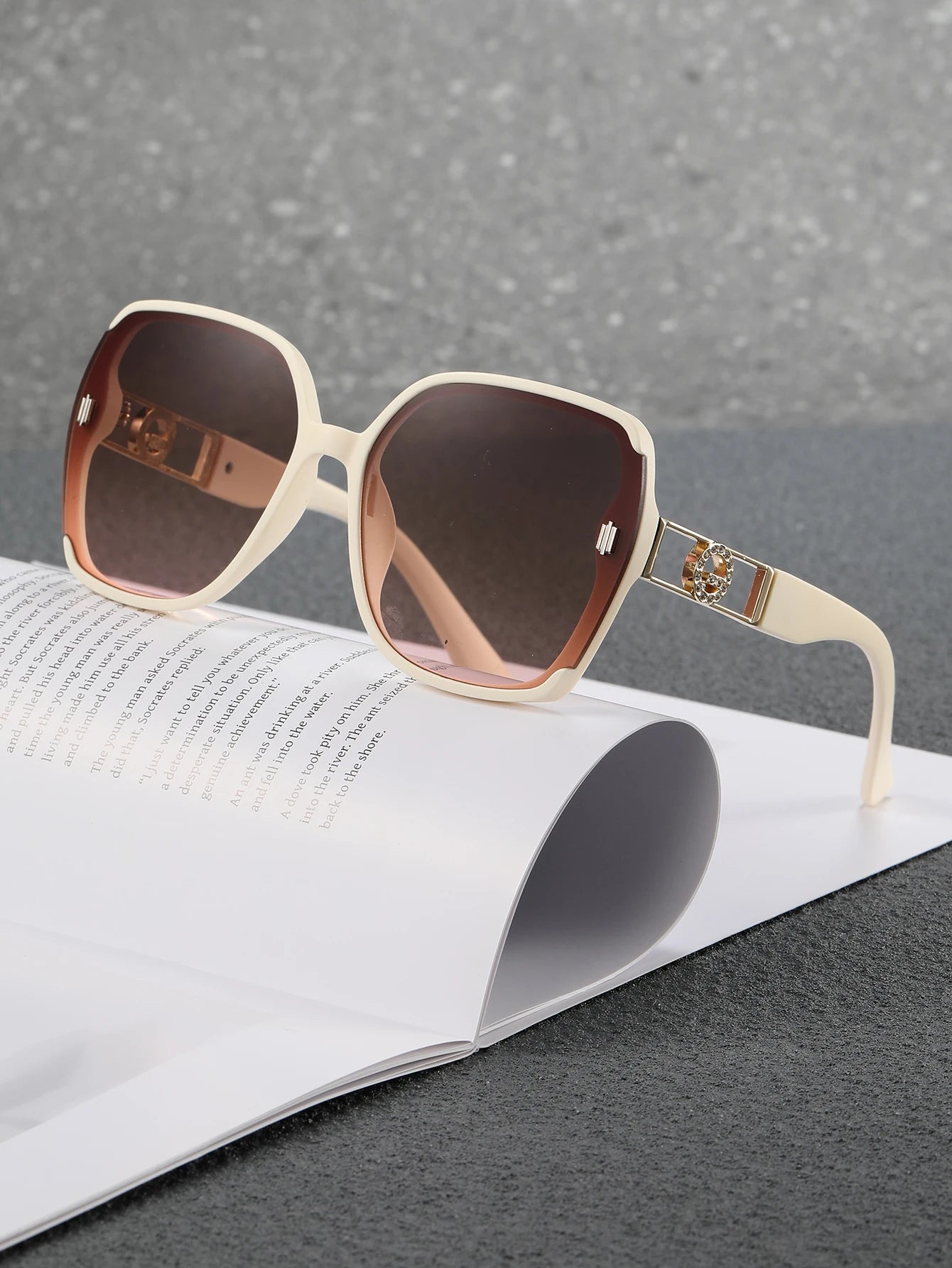 UV-resistant sunglasses for women, high-end look, versatile for large faces, slimming glasses