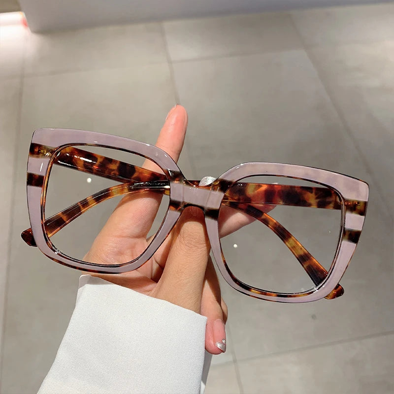 KAMMPT Oversized Square Eyeglasses Frames Multicolor Rim Women Eyewear