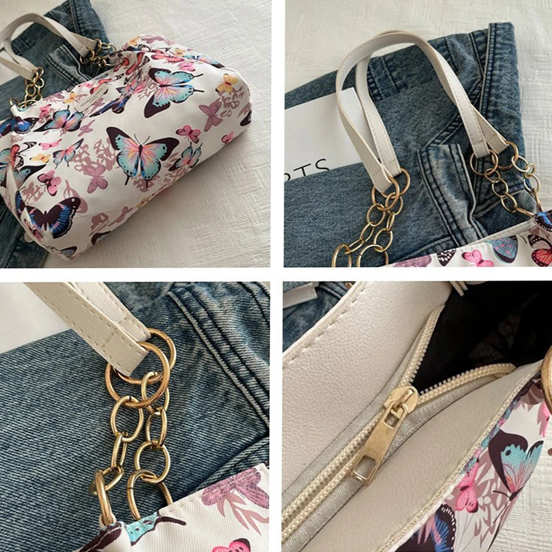 Women's Nylon Shoulder Bag Animal Printing Large Capacity and Tote Bag For Teen Girls