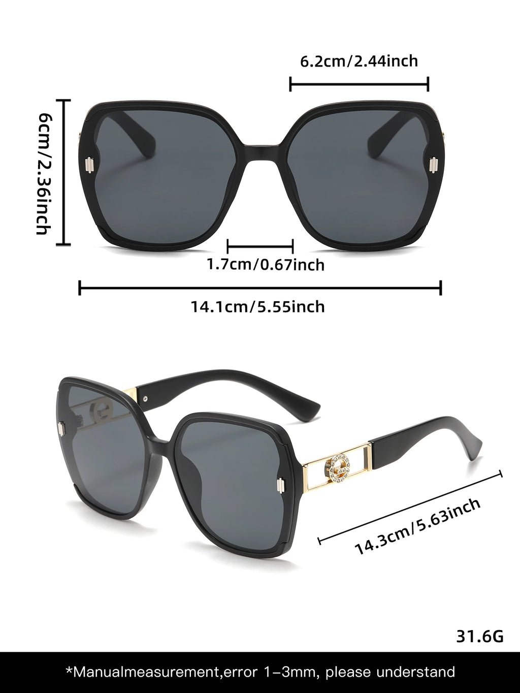 UV-resistant sunglasses for women, high-end look, versatile for large faces, slimming glasses