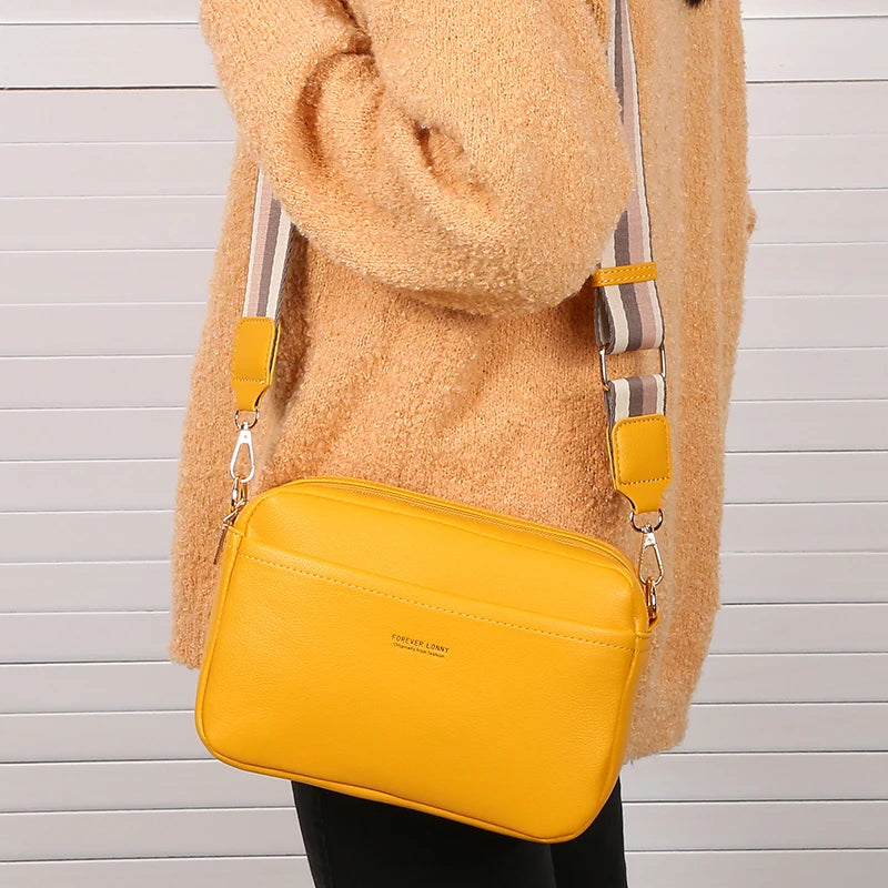 New Women's Small Shoulder Crossbody Casual Bag Multi Zipper Large Capacity