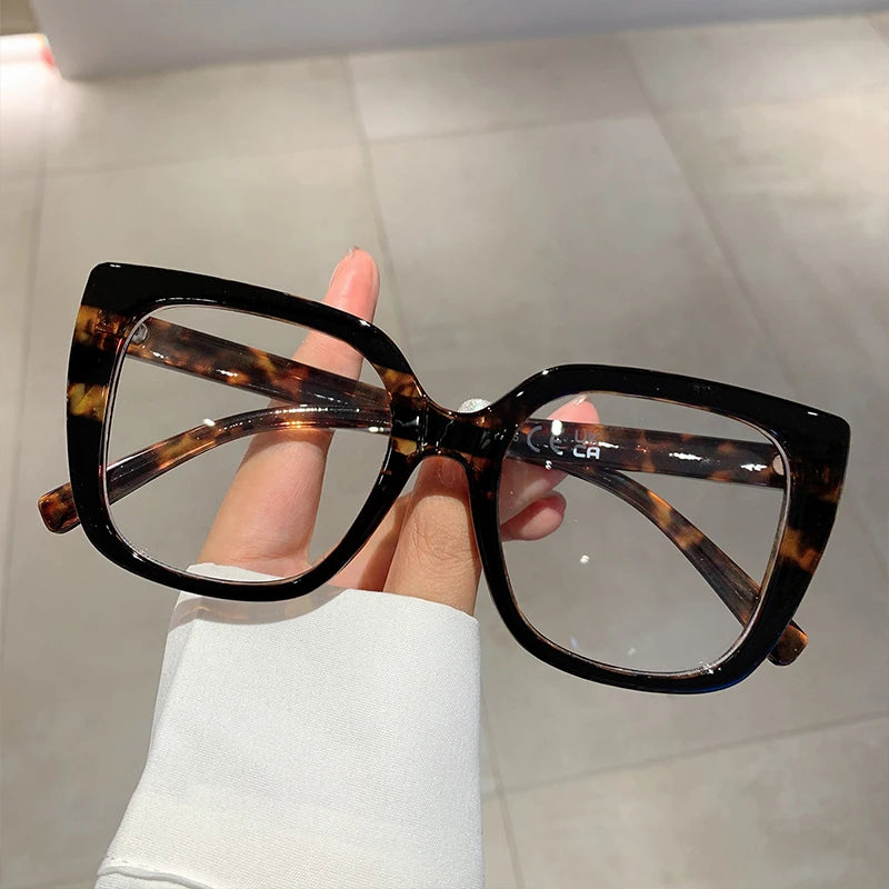 KAMMPT Oversized Square Eyeglasses Frames Multicolor Rim Women Eyewear