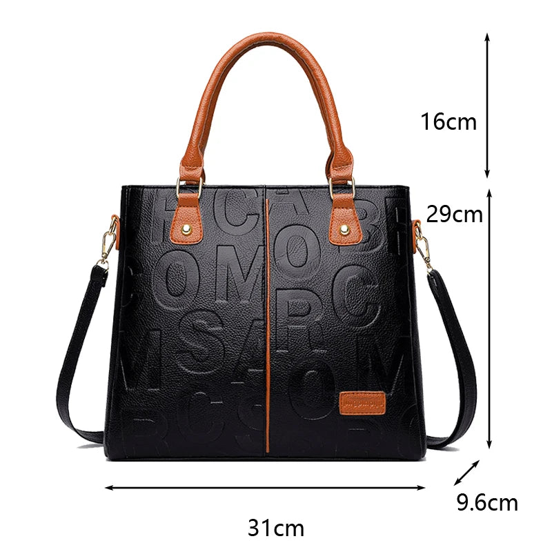 PU Leather Casual Crossbody Bags for Women Ladies Luxury Designer Tote Handbag Female Large Capacity Travel Shoulder Bag Sachel