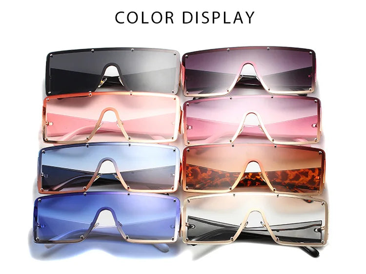 New Large Frame Joined Body Sunglasses Women Outdoor Leisure Eyewear UV400 Oculos De Sol