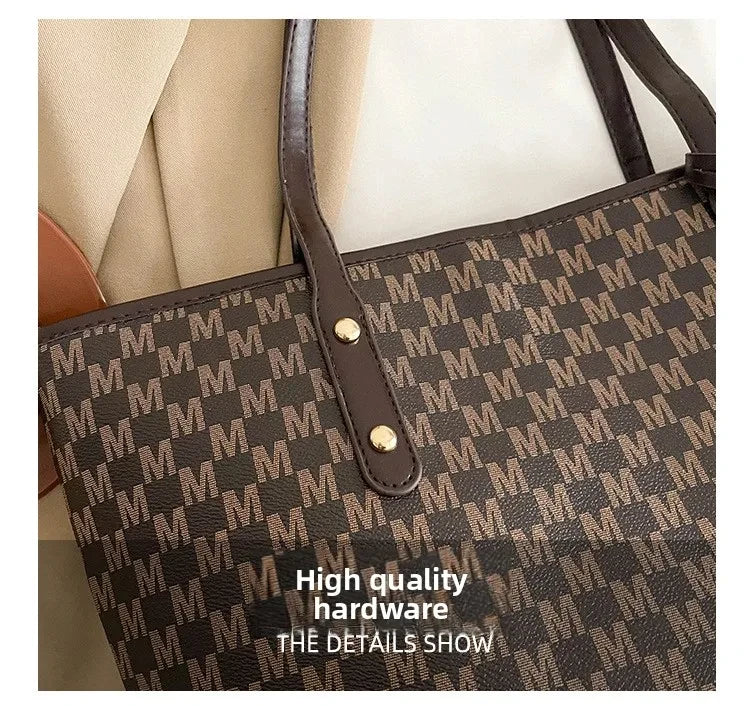 Vintage Ladies Tote Bag Large Capacity Fashion Handbag Classic Underarm Bag or Women's Shopping Bag
