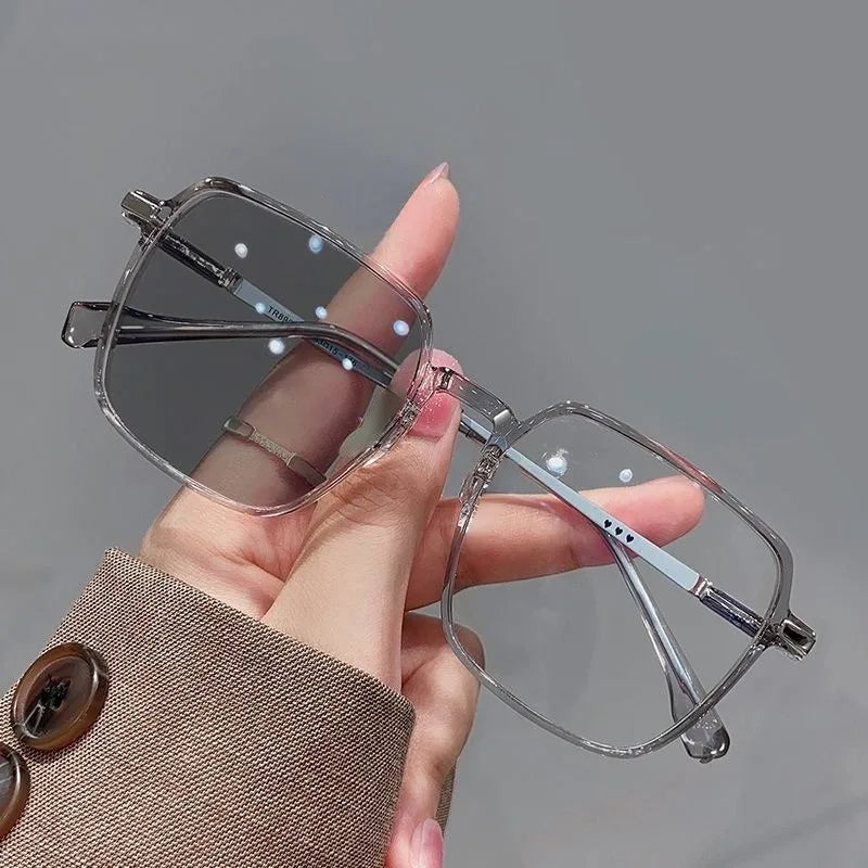 Plamis Photochromic Anti Radiation Metal Computer Glasses Anti Blue Light Eyeglasses Unisex