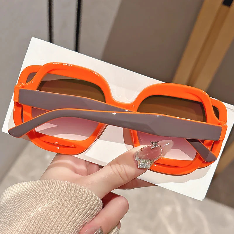 2026 Fashion Sunglasses with Polygonal Color Blocking for Men and Women, Retro Y2K Style, Sophisticated Personality Sunglasses