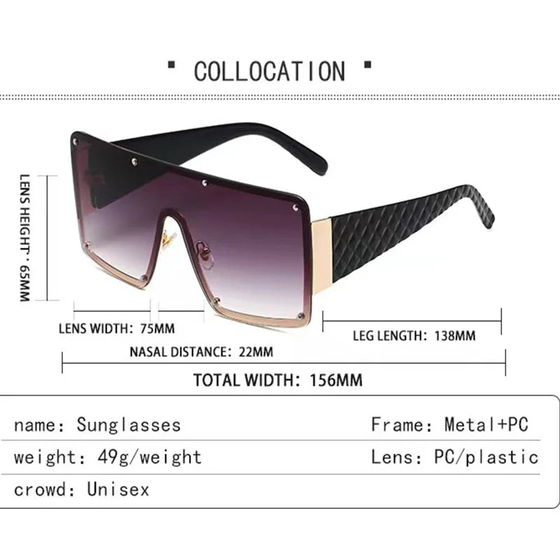 New Large Frame Joined Body Sunglasses Women Outdoor Leisure Eyewear UV400 Oculos De Sol