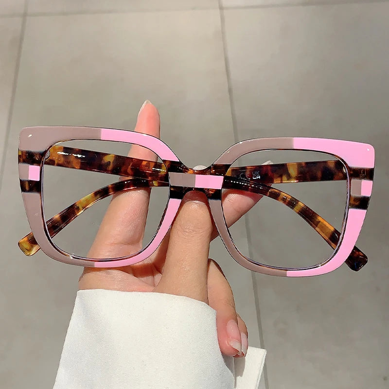 KAMMPT Oversized Square Eyeglasses Frames Multicolor Rim Women Eyewear