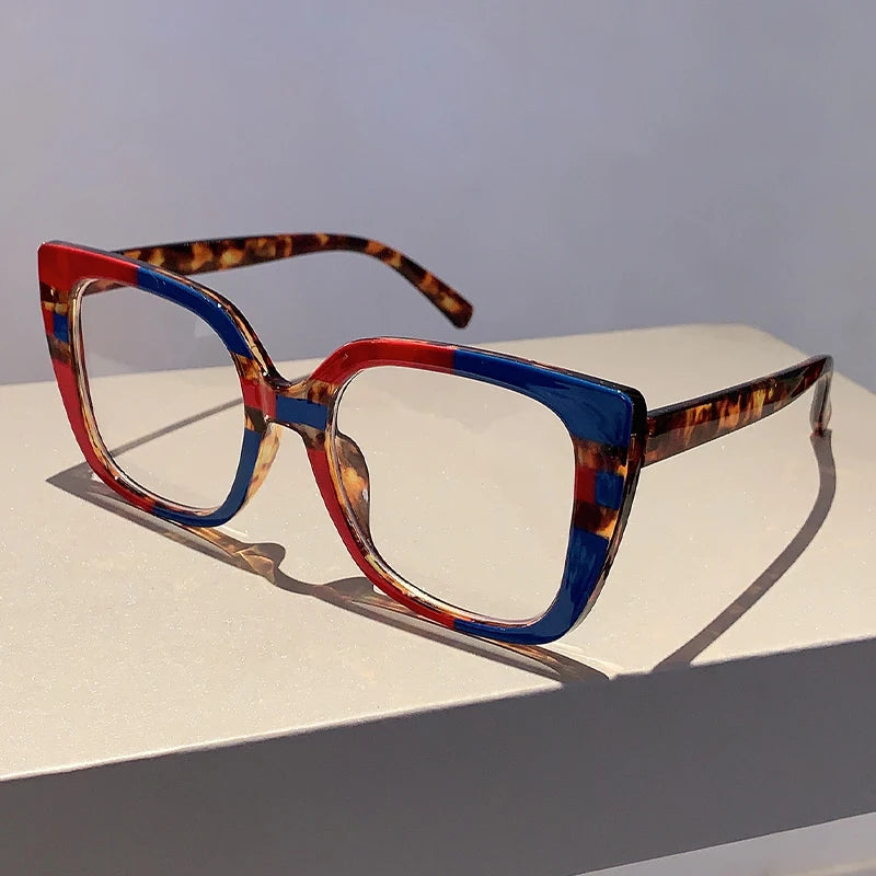 KAMMPT Oversized Square Eyeglasses Frames Multicolor Rim Women Eyewear