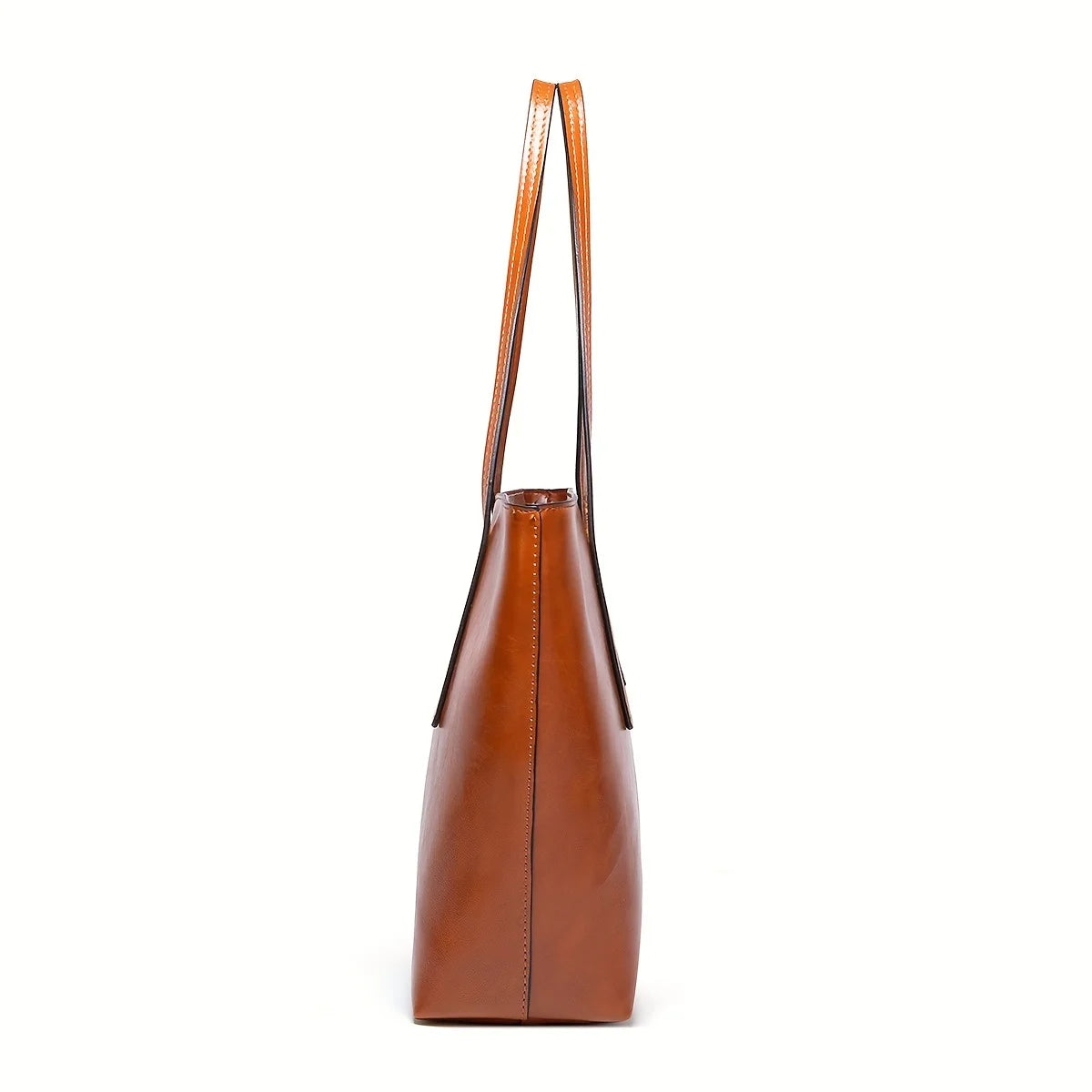 New European and American Fashion Large Capacity Oil Wax Skin Shoulder Bag for Women's Handheld Tote Bag Cross border Manufactur