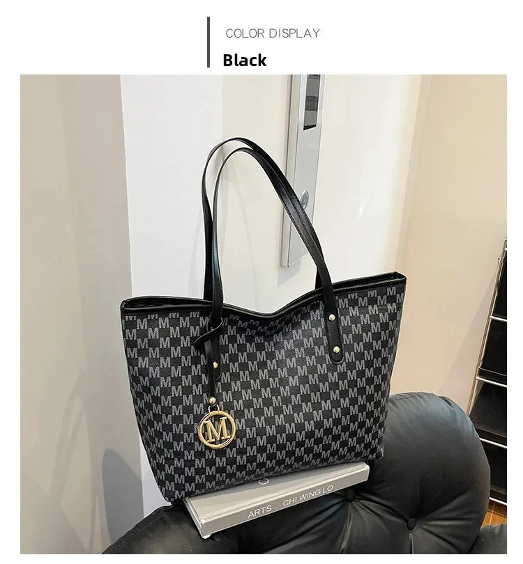 Vintage Ladies Tote Bag Large Capacity Fashion Handbag Classic Underarm Bag or Women's Shopping Bag