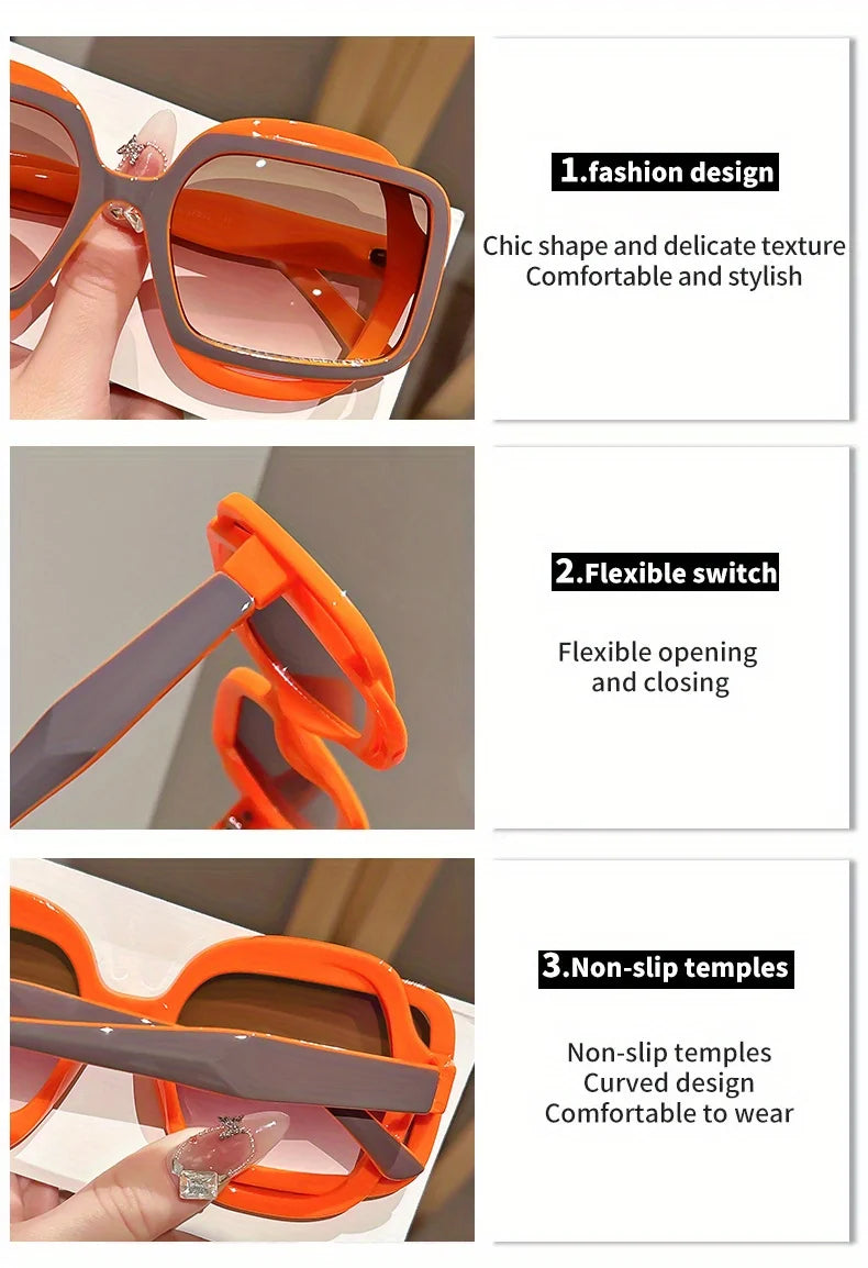 2026 Fashion Sunglasses with Polygonal Color Blocking for Men and Women, Retro Y2K Style, Sophisticated Personality Sunglasses