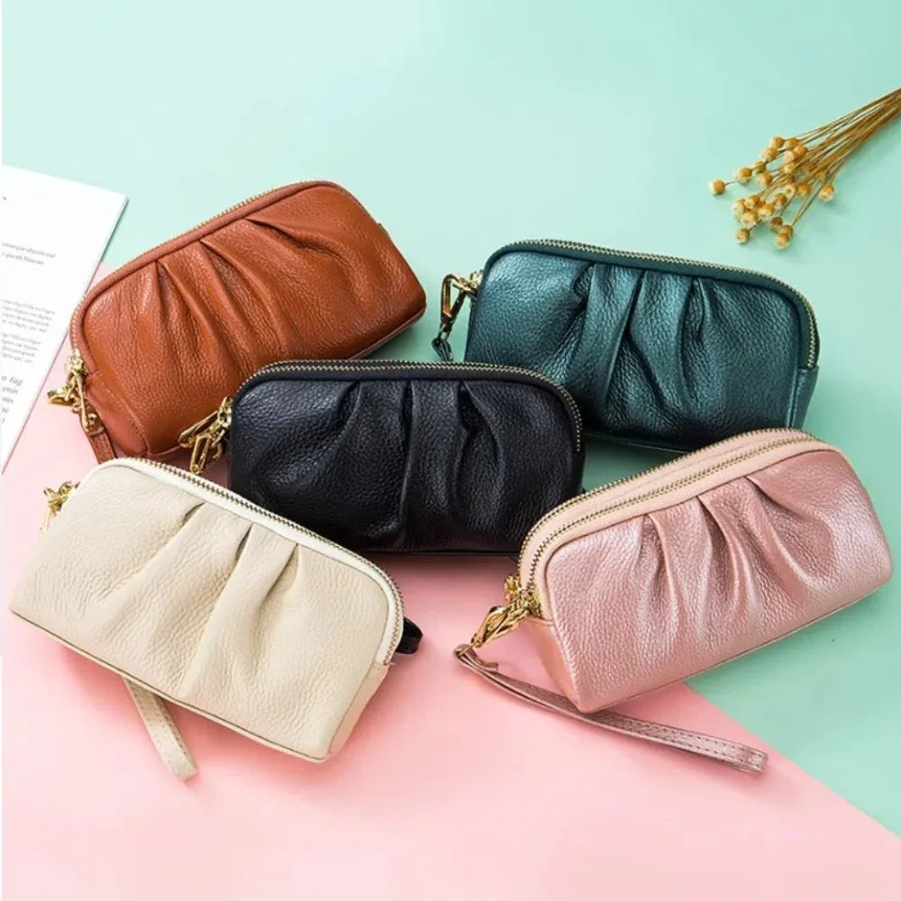 Casual PU leather Women Wallets Multifunction Large Capacity Wrist Bag Long Zip Coin Bag