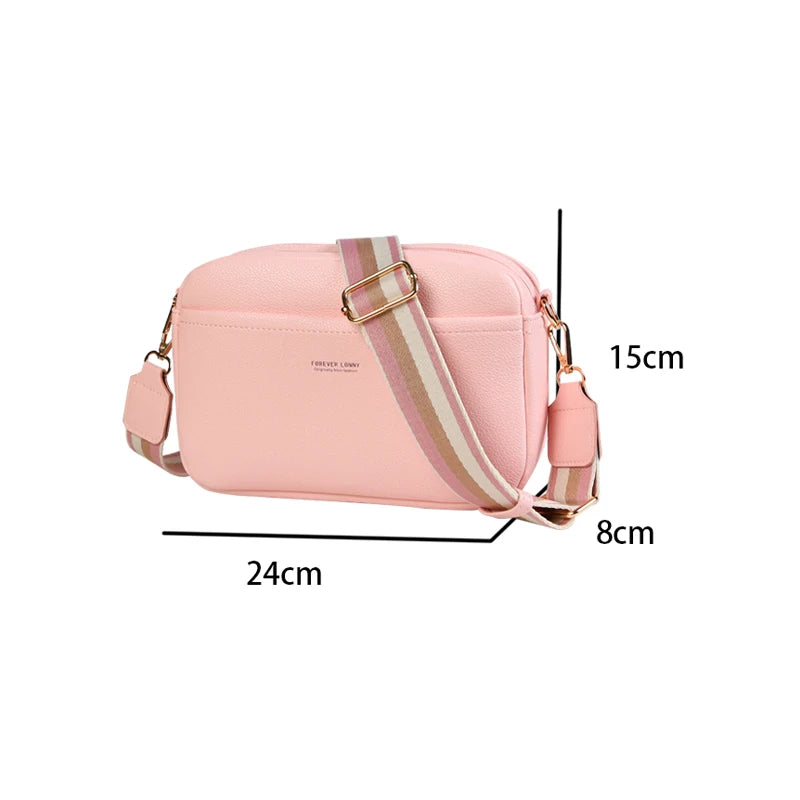 New Women's Small Shoulder Crossbody Casual Bag Multi Zipper Large Capacity