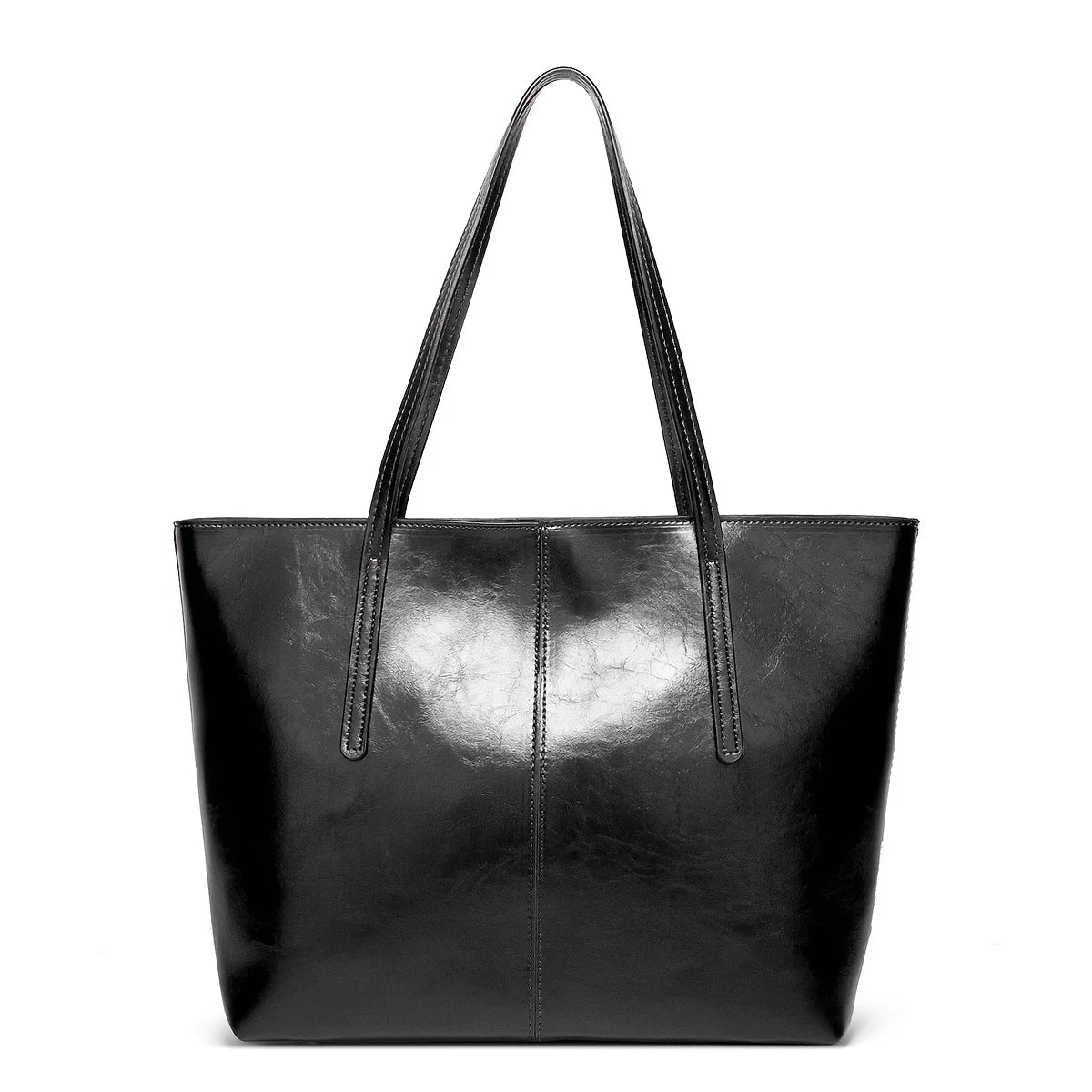 New European and American Fashion Large Capacity Oil Wax Skin Shoulder Bag for Women's Handheld Tote Bag Cross border Manufactur