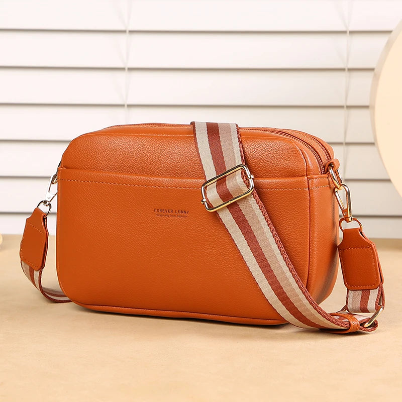 New Women's Small Shoulder Crossbody Casual Bag Multi Zipper Large Capacity