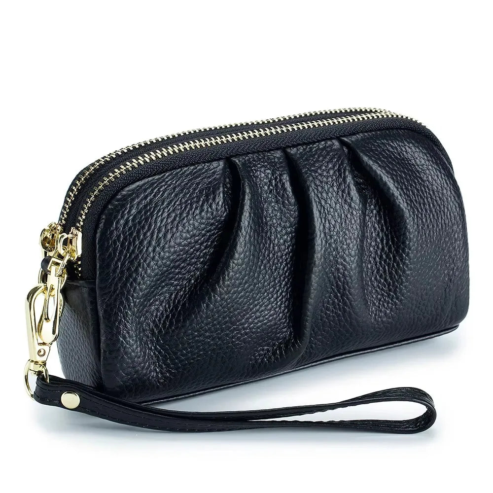 Casual PU leather Women Wallets Multifunction Large Capacity Wrist Bag Long Zip Coin Bag