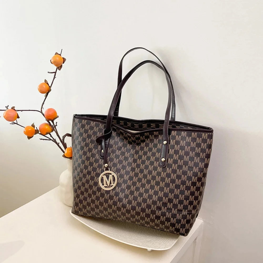 Vintage Ladies Tote Bag Large Capacity Fashion Handbag Classic Underarm Bag or Women's Shopping Bag