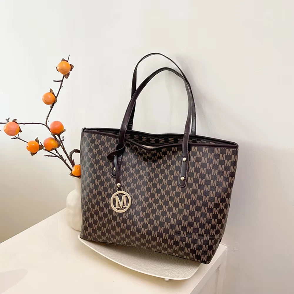 Vintage Ladies Tote Bag Large Capacity Fashion Handbag Classic Underarm Bag or Women's Shopping Bag