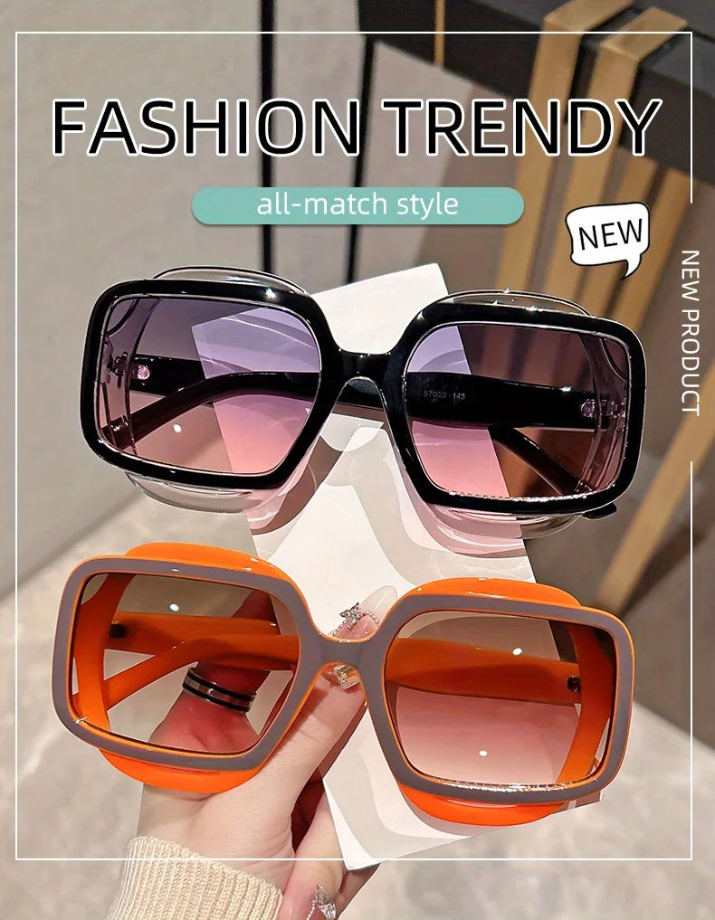 2026 Fashion Sunglasses with Polygonal Color Blocking for Men and Women, Retro Y2K Style, Sophisticated Personality Sunglasses