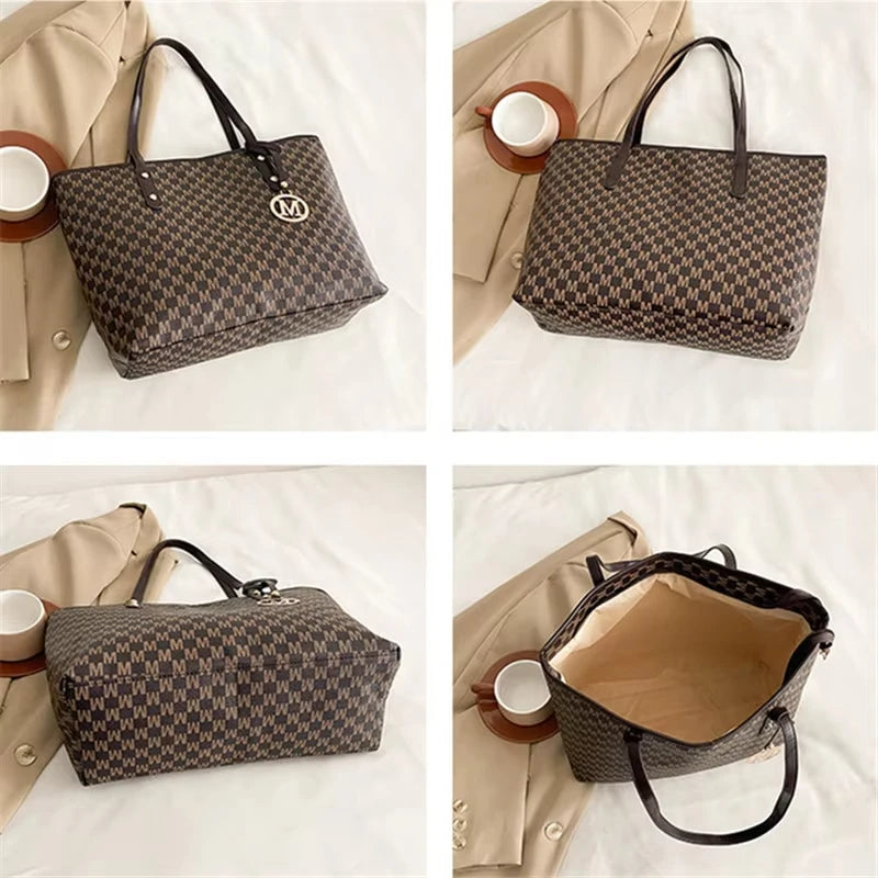 Vintage Ladies Tote Bag Large Capacity Fashion Handbag Classic Underarm Bag or Women's Shopping Bag