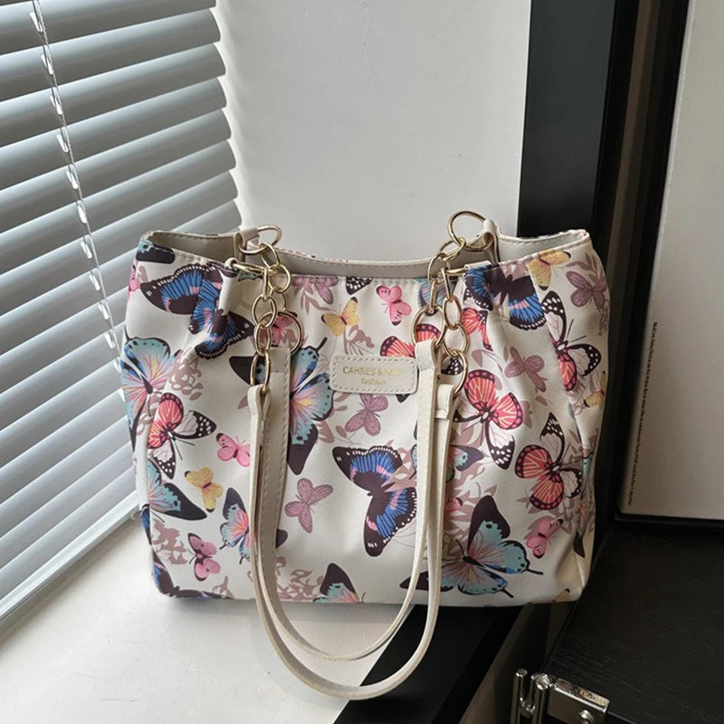 Women's Nylon Shoulder Bag Animal Printing Large Capacity and Tote Bag For Teen Girls