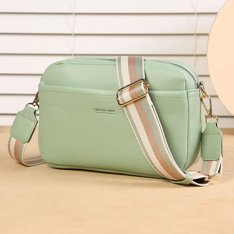 New Women's Small Shoulder Crossbody Casual Bag Multi Zipper Large Capacity