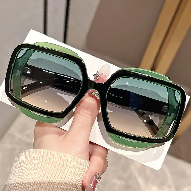 2026 Fashion Sunglasses with Polygonal Color Blocking for Men and Women, Retro Y2K Style, Sophisticated Personality Sunglasses