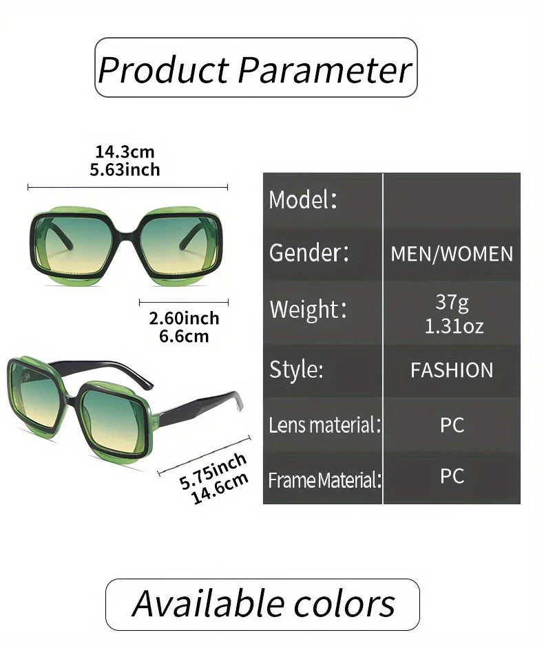 2026 Fashion Sunglasses with Polygonal Color Blocking for Men and Women, Retro Y2K Style, Sophisticated Personality Sunglasses