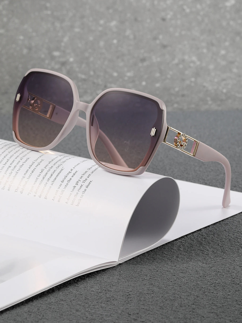 UV-resistant sunglasses for women, high-end look, versatile for large faces, slimming glasses