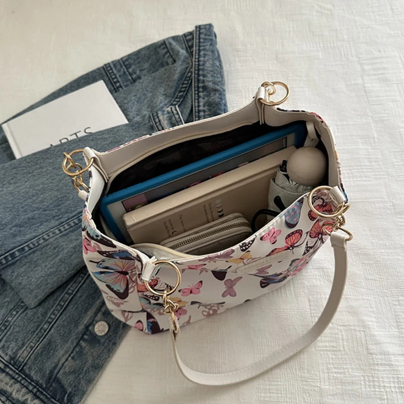 Women's Nylon Shoulder Bag Animal Printing Large Capacity and Tote Bag For Teen Girls