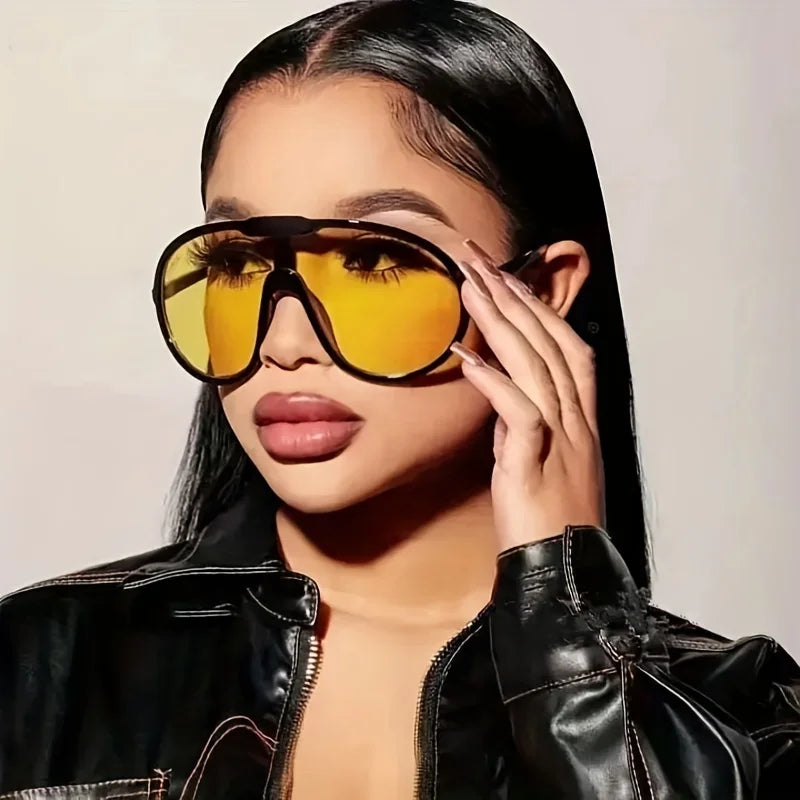 Oversized Sunglasses Women Punk Fashion Big Frame Vintage Retro Gradient Shades UV400