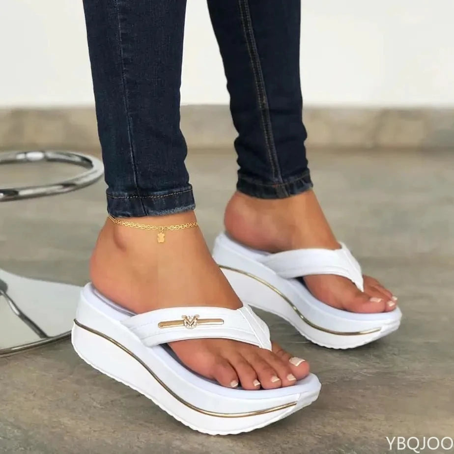 Sandals Women Summer Fashion Flip Flops Outdoor Casual Platform Sandals Ladies Plus Size Wedges Beach Slippers