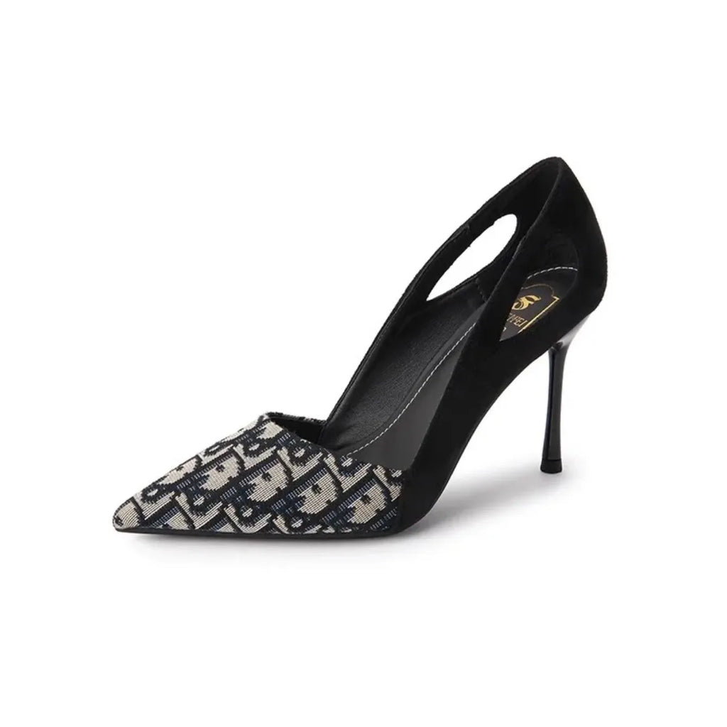 Embroidered Sandals Women Fashion Pointed Heeled 2025 Summer Luxury High Heels