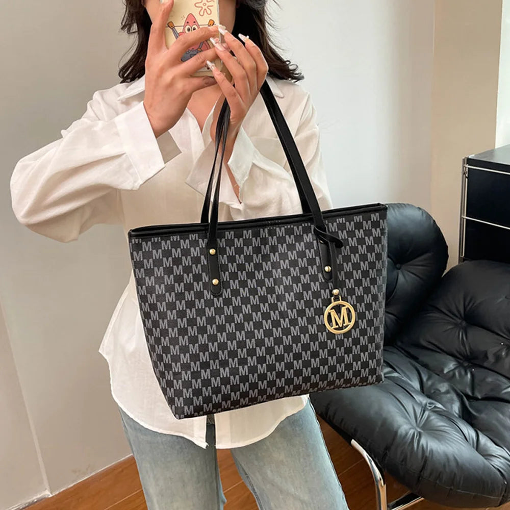 Vintage Ladies Tote Bag Large Capacity Fashion Handbag Classic Underarm Bag or Women's Shopping Bag