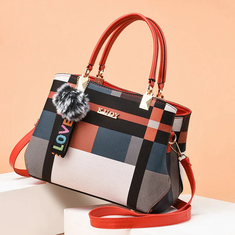 Elegant Designer Handbags Women Bags Messenger PU Leather Crossbody Bags Hairball Tassen Girls Shoulder Bag Top-hand Tote Bag