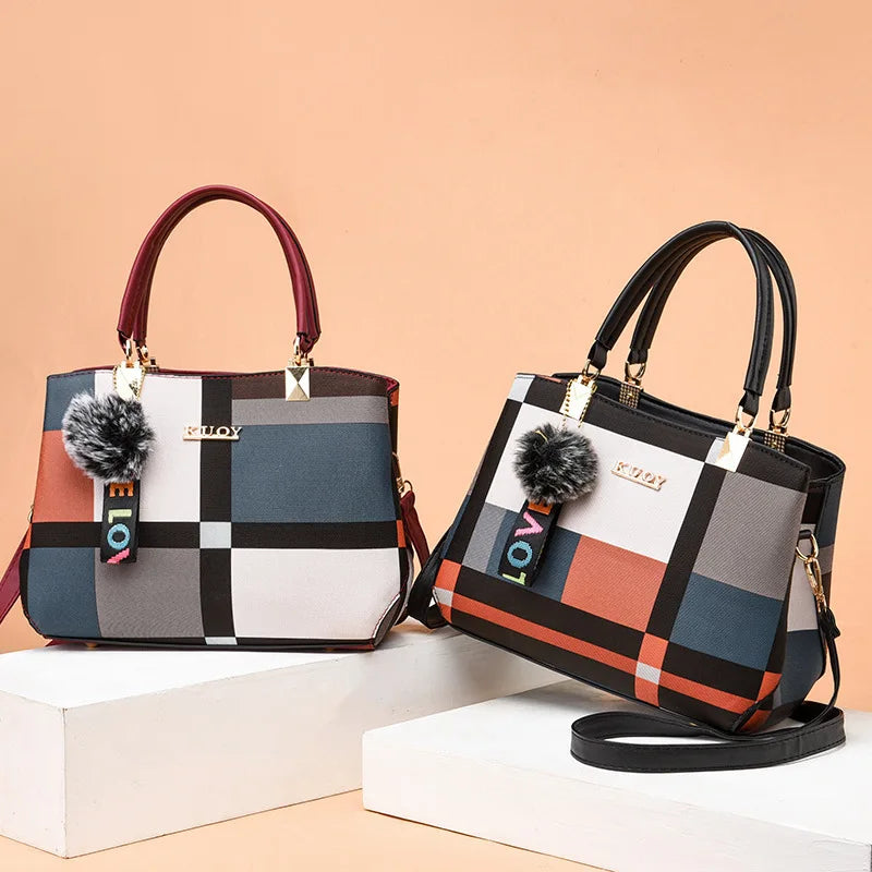 Elegant Designer Handbags Women Bags Messenger PU Leather Crossbody Bags Hairball Tassen Girls Shoulder Bag Top-hand Tote Bag