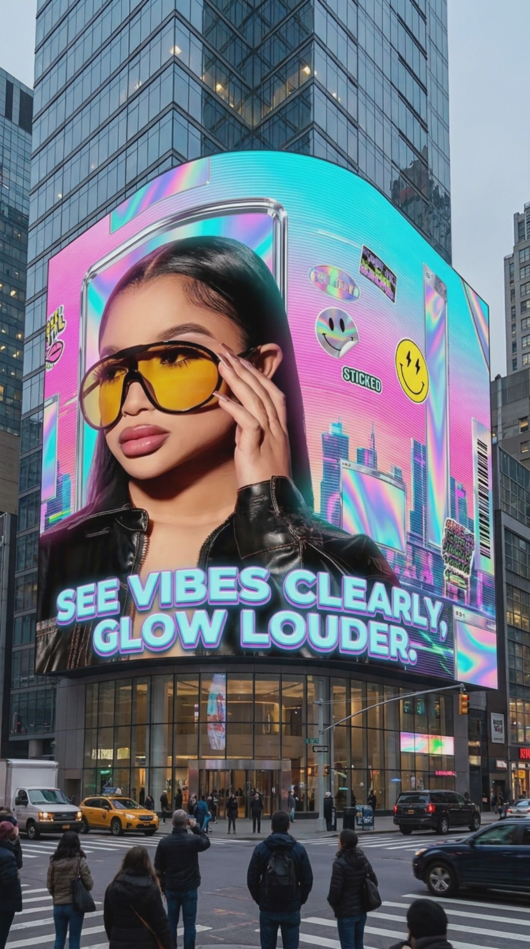 Oversized Sunglasses Women Punk Fashion Big Frame Vintage Retro Gradient Shades UV400